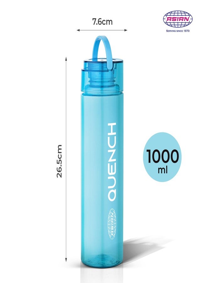 Asian Plastowares - Quench Water Bottle - 1 Litre | Lightweight Plastic Bottle for Home, School & Office | BPA-Free, Leak-Proof, Durable & Easy-to-Carry | Fridge Bottle | Blue - Image 3